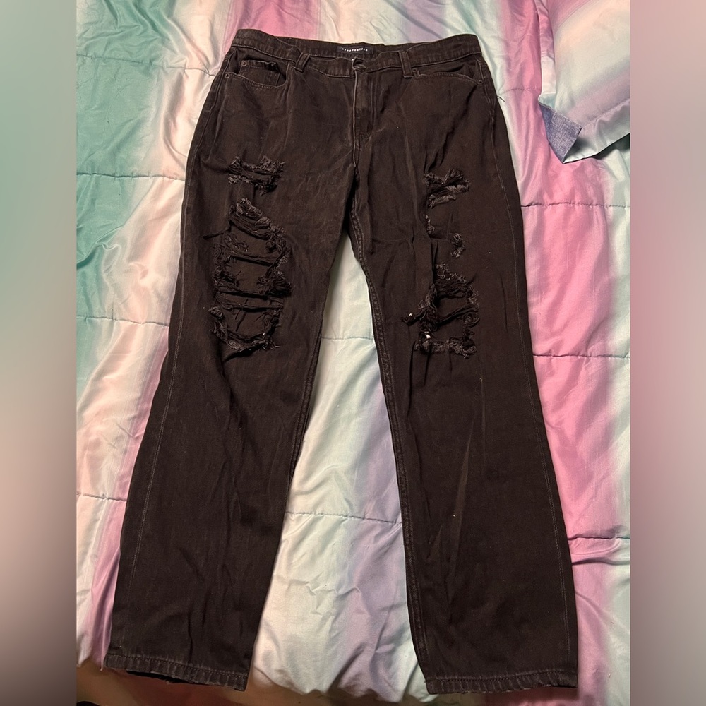 Black ripped, Aeropostale, mom jeans.